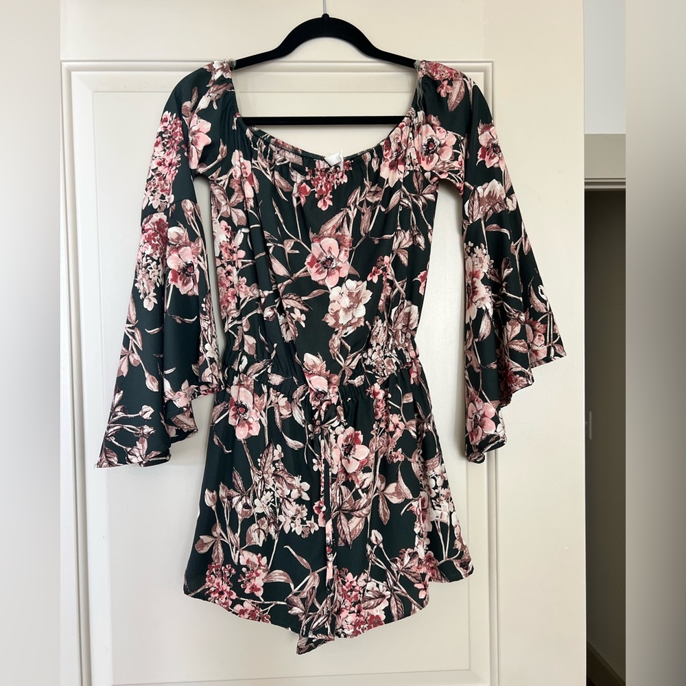 Bo Bel forest green fall romper